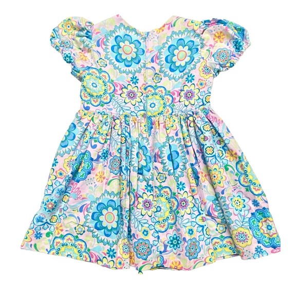 Kambri Parker Girl’s Size 4T Colorful Floral Dress Fully Lined Puff Sleeve - Picture 10 of 10